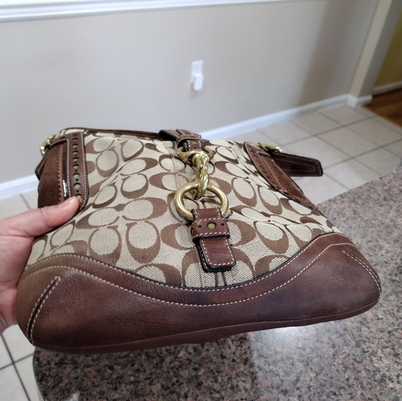 Rare Coach Vintage Perforated Duffle Signature Leather hampton Hobo bag - Picture 11 of 16